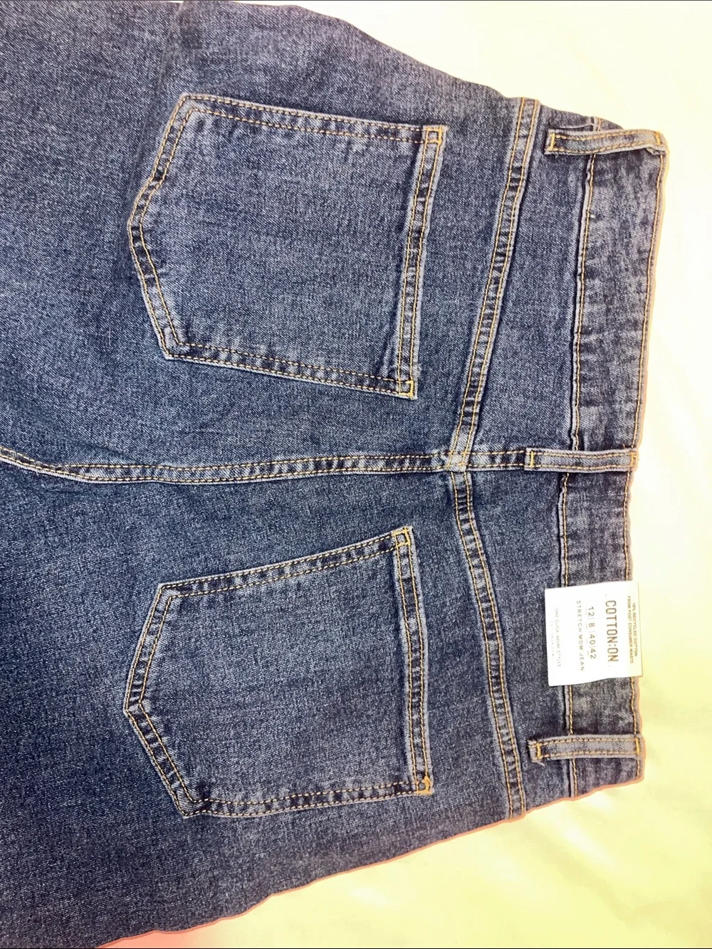 Cotton On Blue Denim Stretch Mom Jeans - Picture 3 of 3